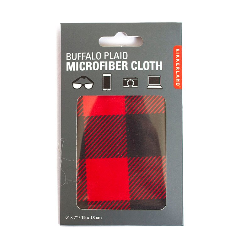 Kikkerland, Microfiber, Cleaning Cloth, Buffalo Plaid